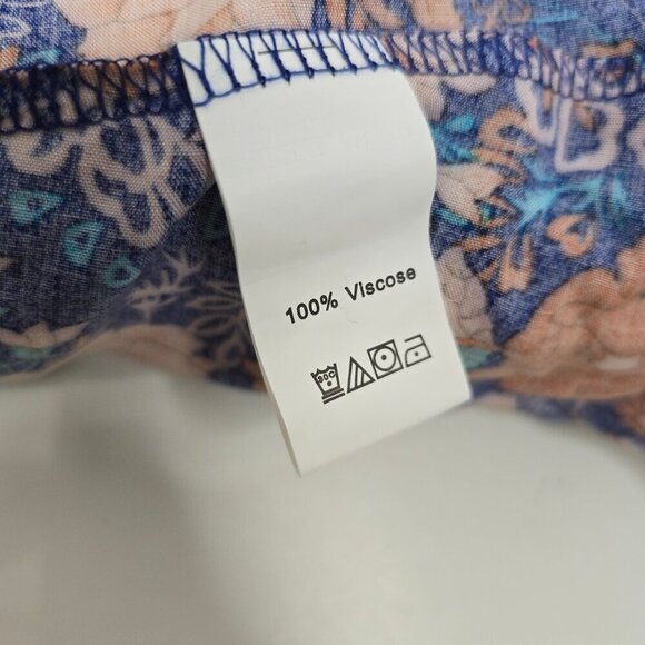 NWT PrettyGarden Blue Red Floral Wrap Boho Gypsy Maxi Dress - Picture 13 of 13